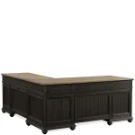 L-desk And Return Desks Antique Oak/matte Black 9