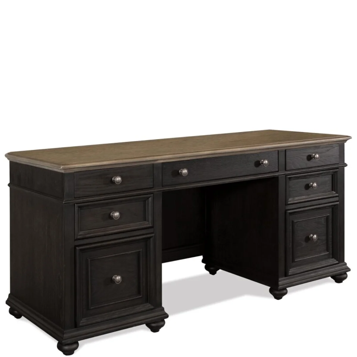 Credenza Desks Antique Oak/matte Black 9