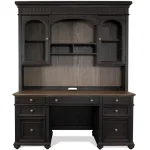 Hutch Office Storage Antique Oak/matte Black 6