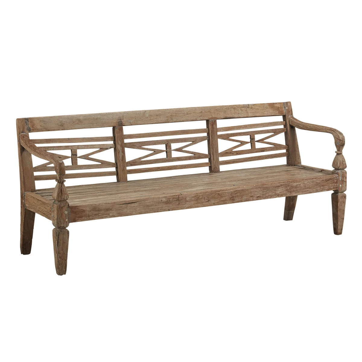 Antique Plantation Grown Teak Bench Chairs & Benches Brown 4