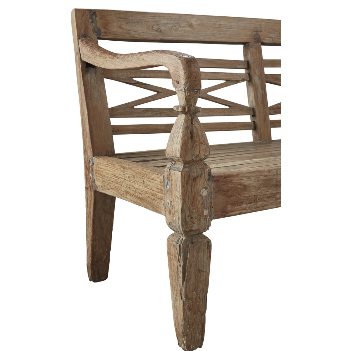Antique Plantation Grown Teak Bench Chairs & Benches Brown 8