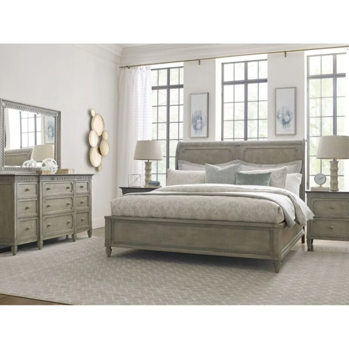 Savona Anna Sleigh Queen Bed Complete Beds American Drew 4
