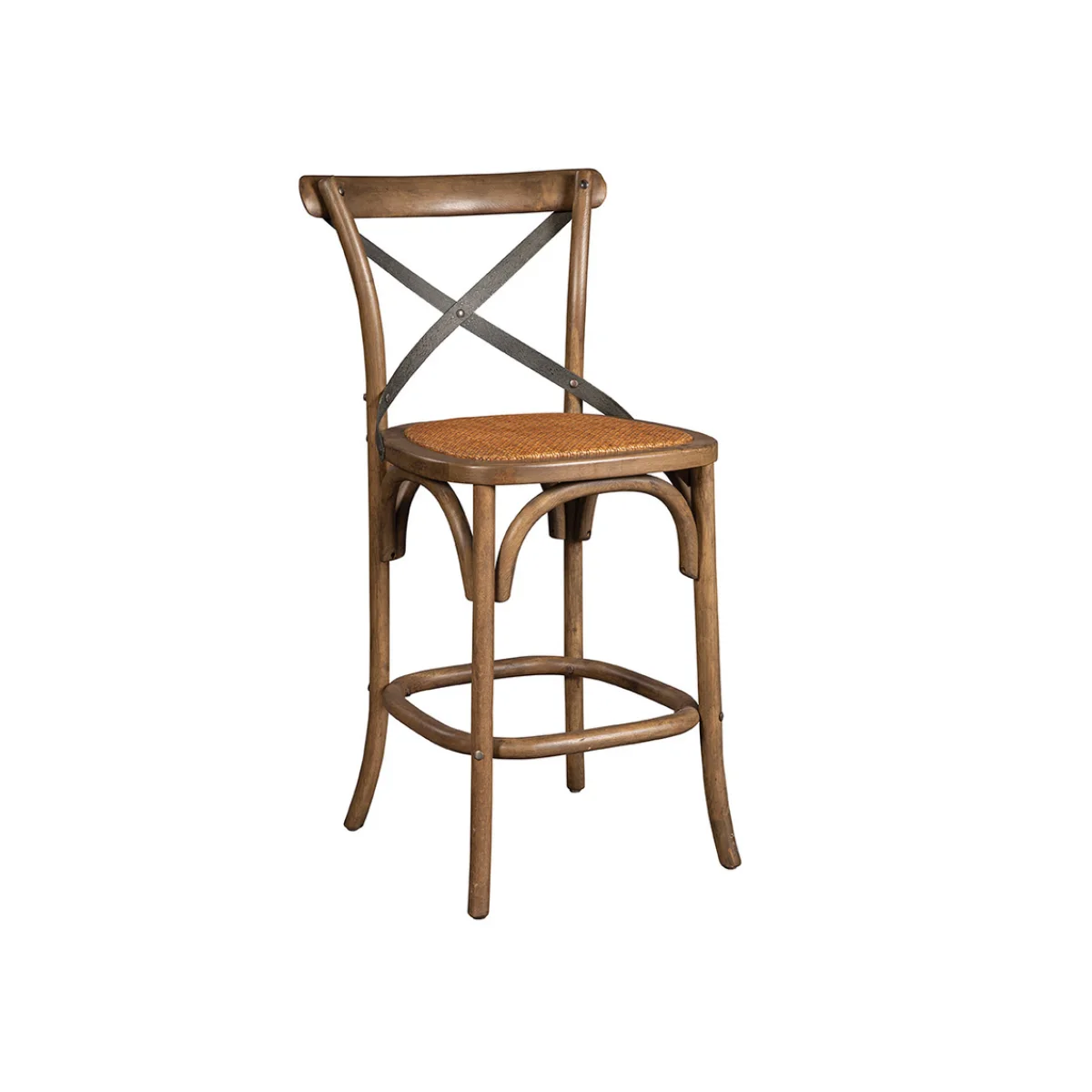 Bentwood Counter Stool W/ Metal Back Barstools Barstools 4