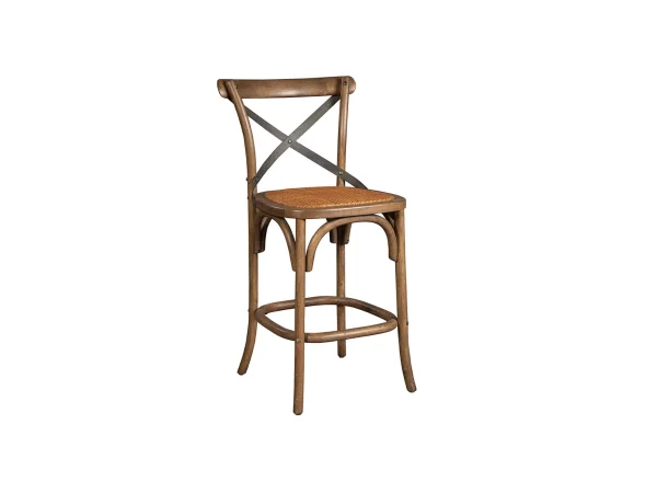 Bentwood Counter Stool W/ Metal Back Barstools Barstools