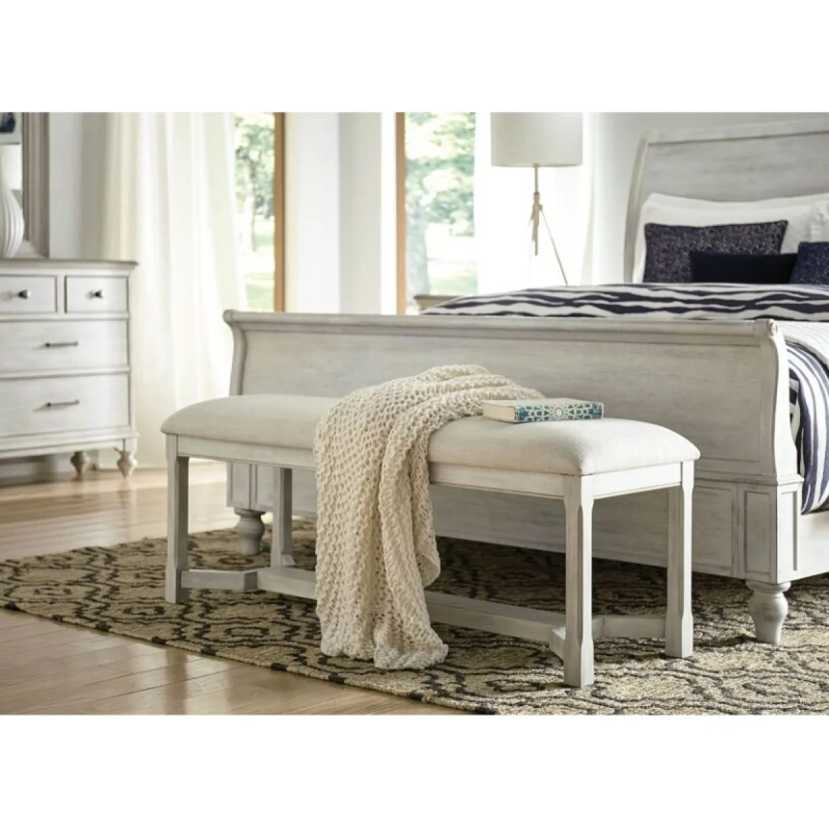Litchfield Clayton Upholstered Bench Chairs & Benches American Drew 4