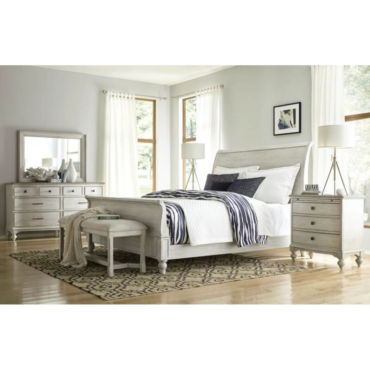 Litchfield Clayton Upholstered Bench Chairs & Benches American Drew 6
