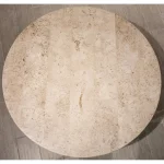 Round Cocktail Table Cocktail & Coffee Tables Alabaster Travertine 24