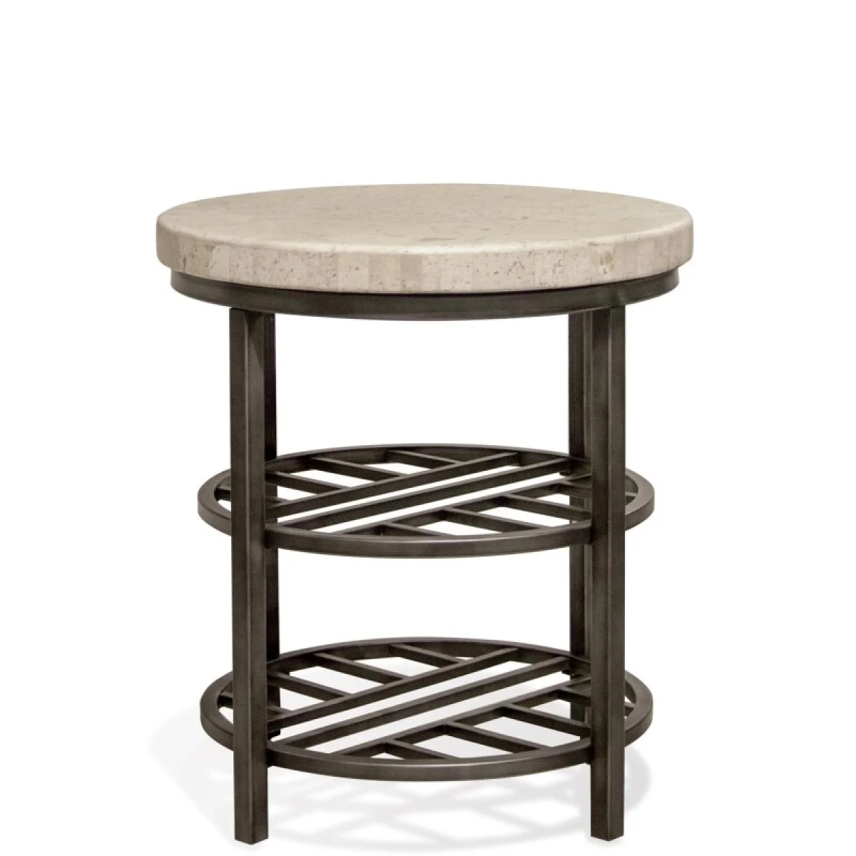 Round End Table End tables Alabaster Travertine 4
