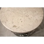 Round End Table End tables Alabaster Travertine 17
