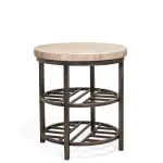Round End Table End tables Alabaster Travertine 19