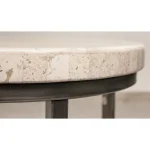 Round End Table End tables Alabaster Travertine 23