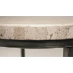 Round End Table End tables Alabaster Travertine 24