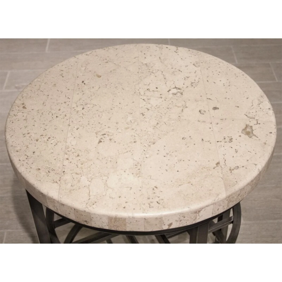 Round End Table End tables Alabaster Travertine 14