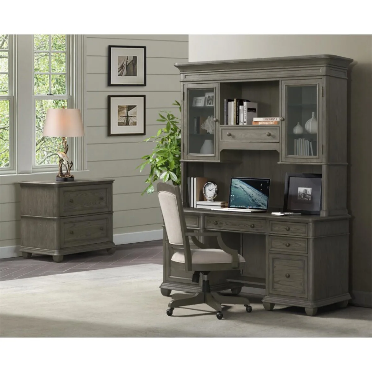 Lateral File Cabinet Office Storage Brown 9