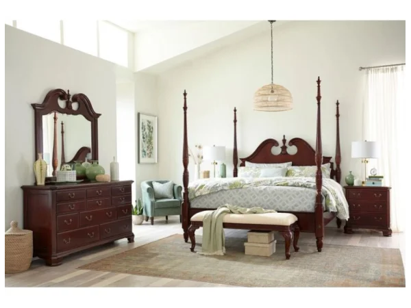 Cherry Grove Pediment Poster Cal. King Bed Complete Beds American Drew
