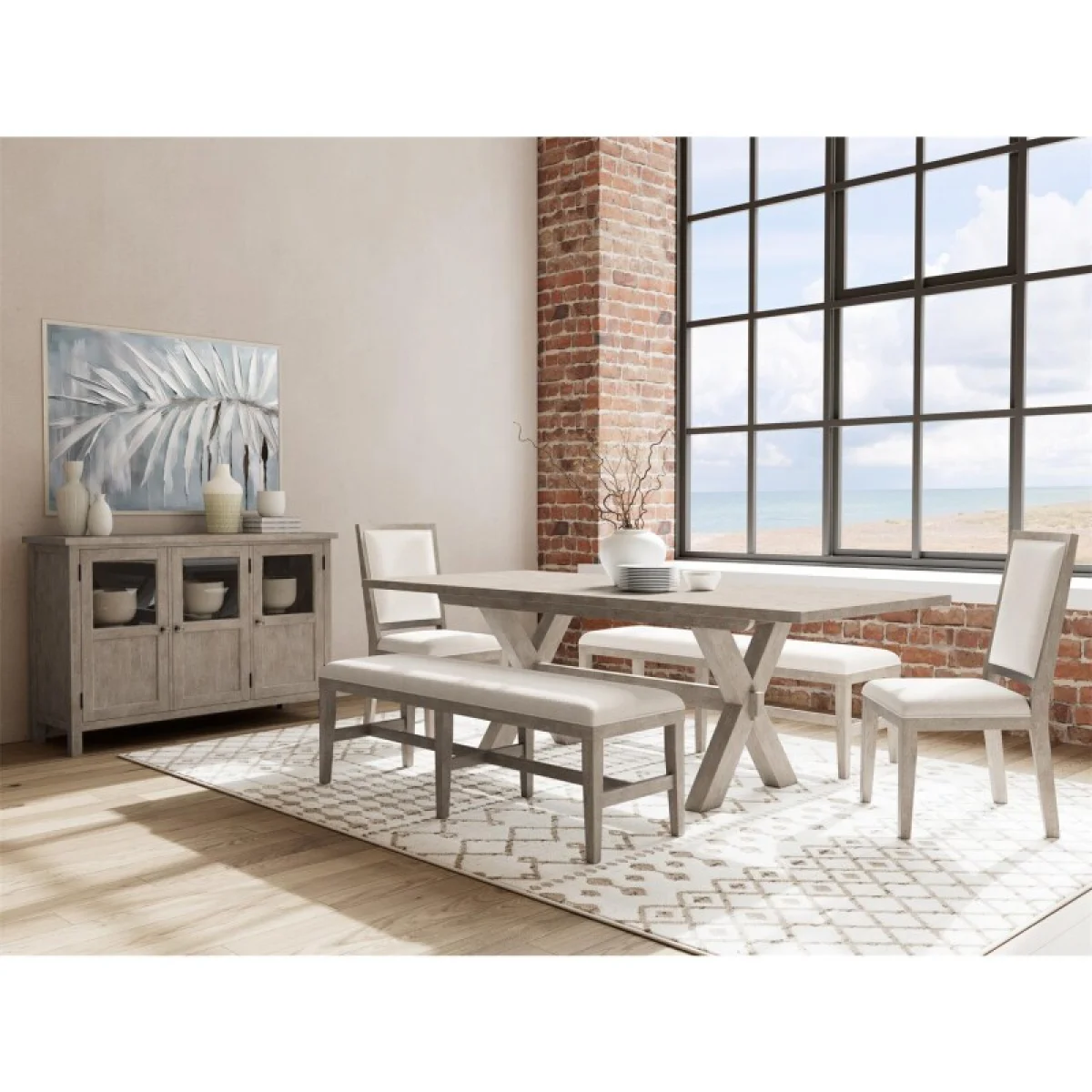 58″ Uph Dining Bench 1in Chairs & Benches Brown 10