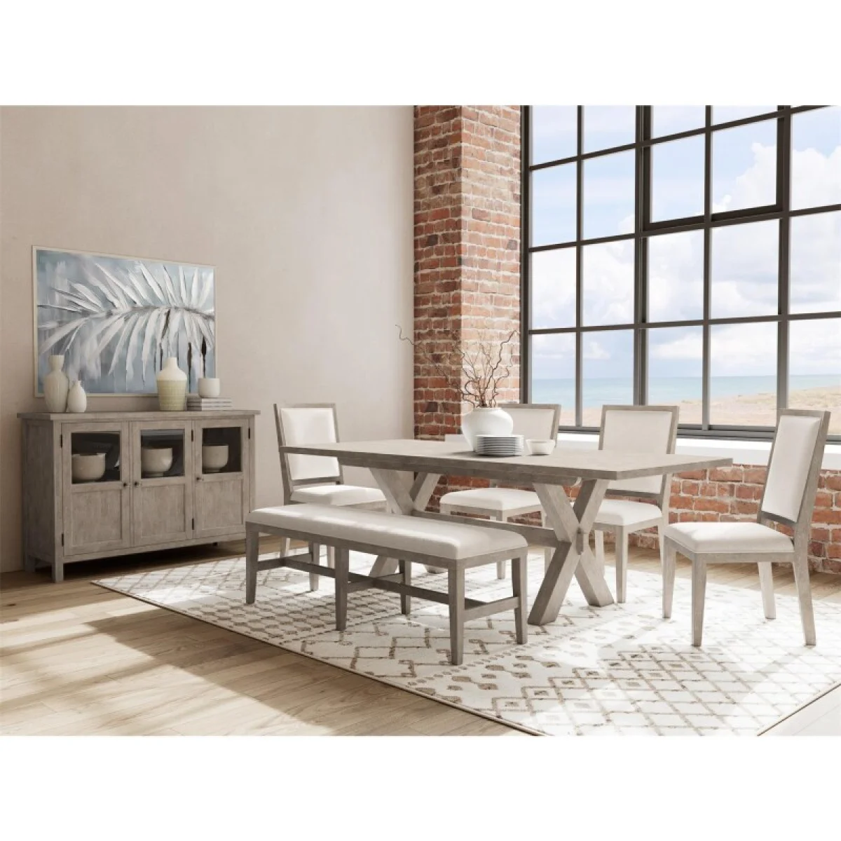 58″ Uph Dining Bench 1in Chairs & Benches Brown 11