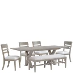 58″ Uph Dining Bench 1in Chairs & Benches Brown 24