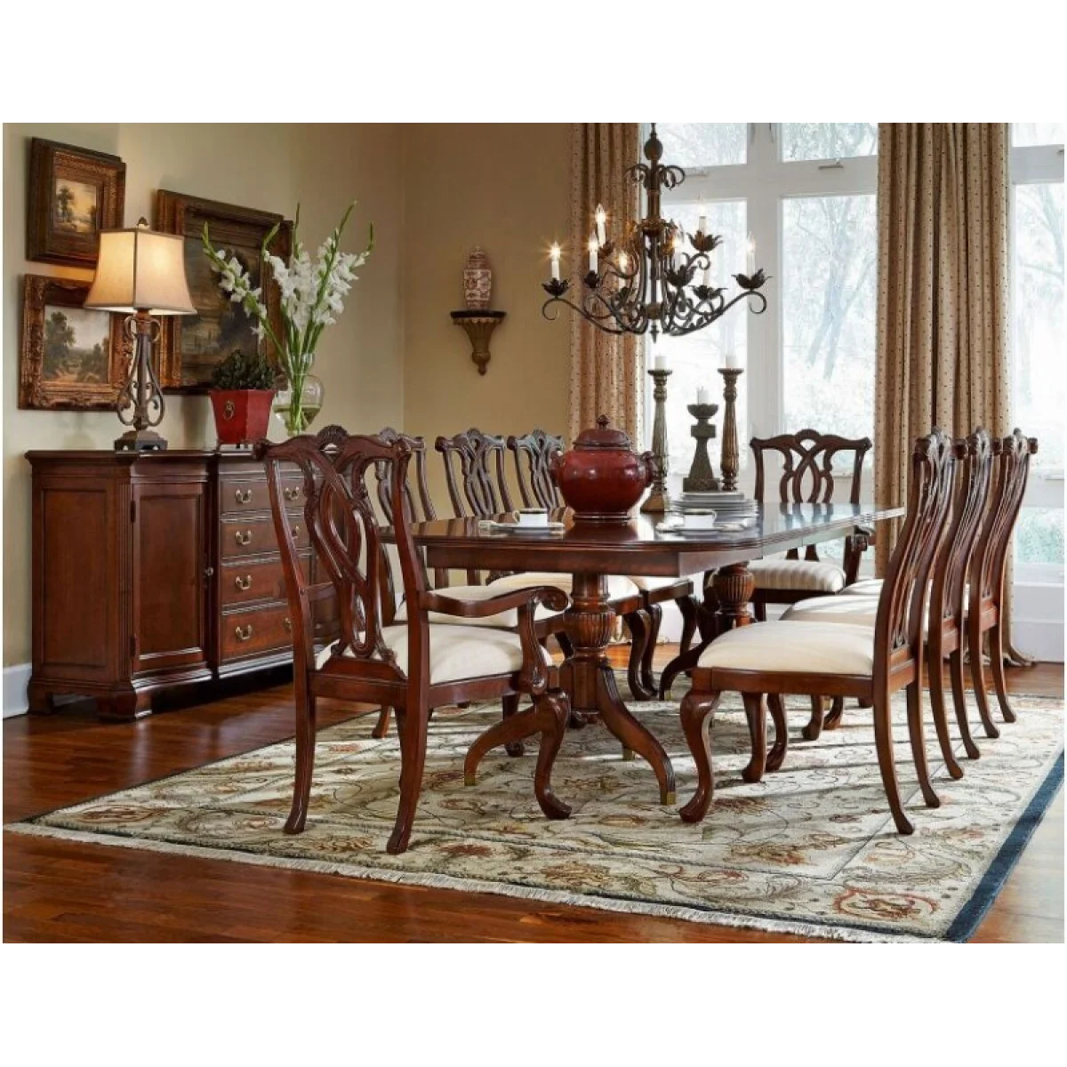 Cherry Grove Pedestal Table Complete Dining Tables American Drew 4