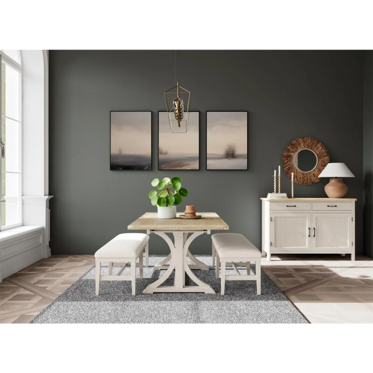 Rectangle Dining Table Dining Tables Aged White/wheat 10