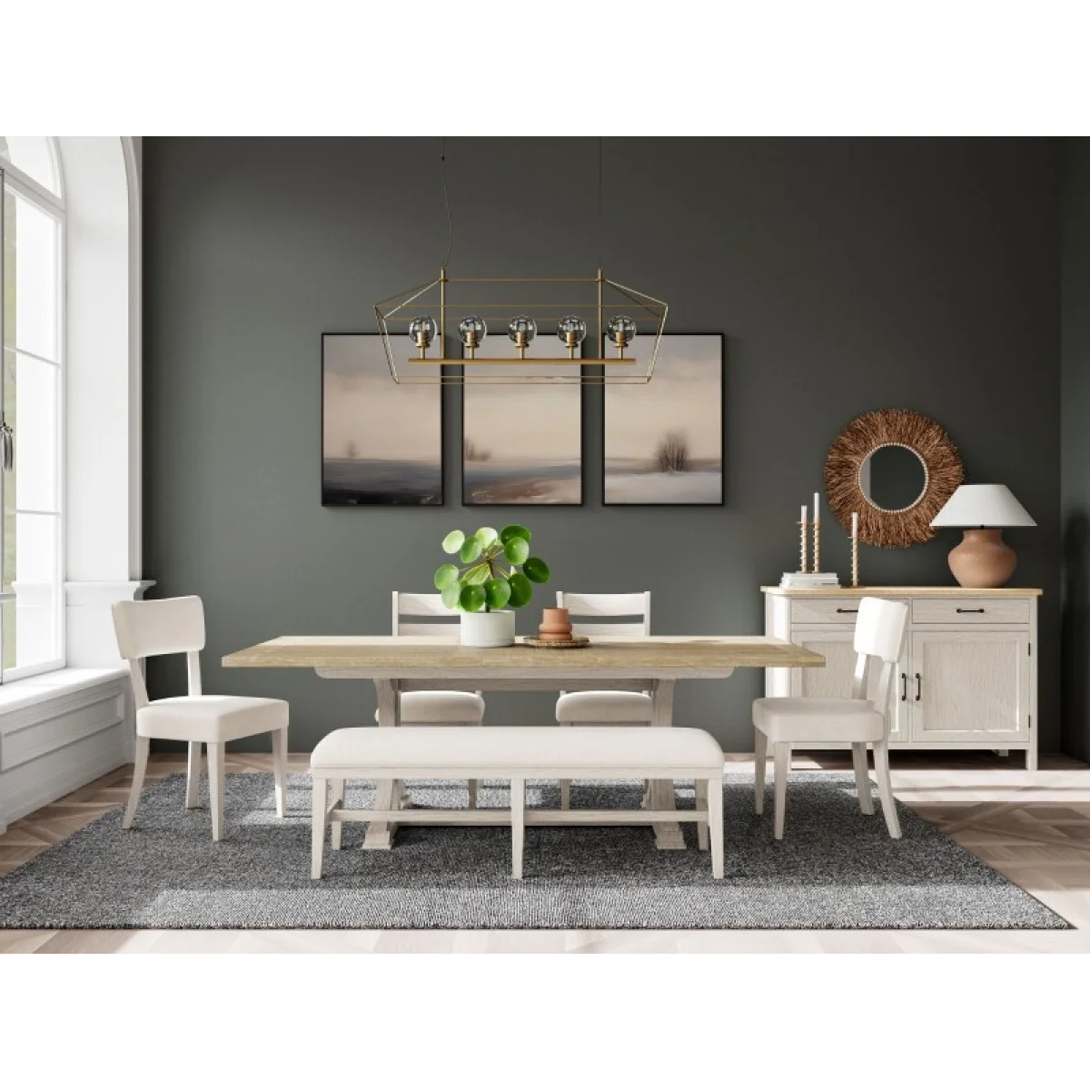 Rectangle Dining Table Dining Tables Aged White/wheat 14