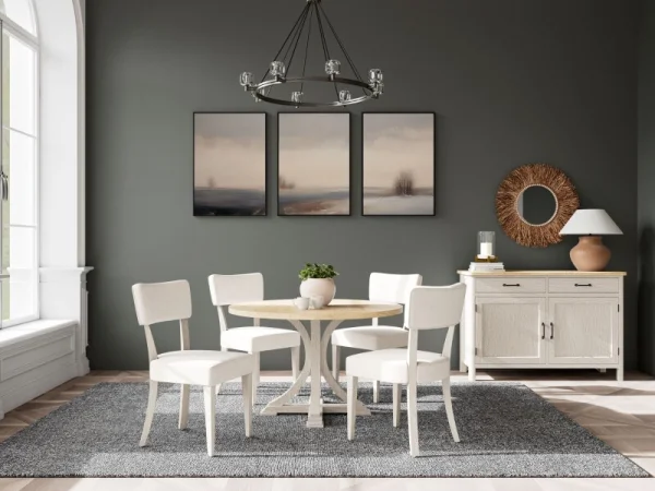 Round Dining Table Dining Tables Aged White/wheat 15