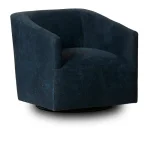 Chloe Leather Swivel Chair Chairs blue 8