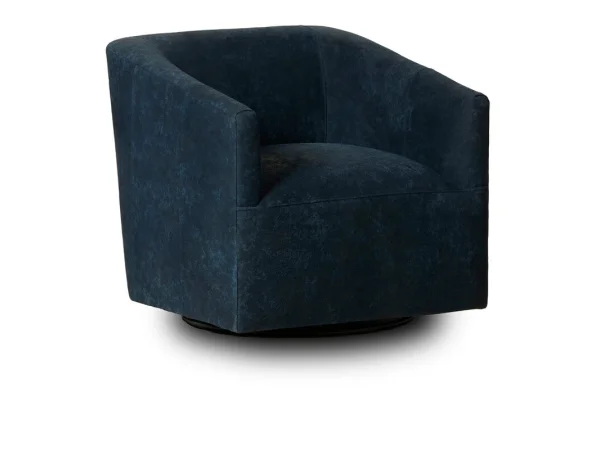 Chloe Leather Swivel Chair Chairs blue