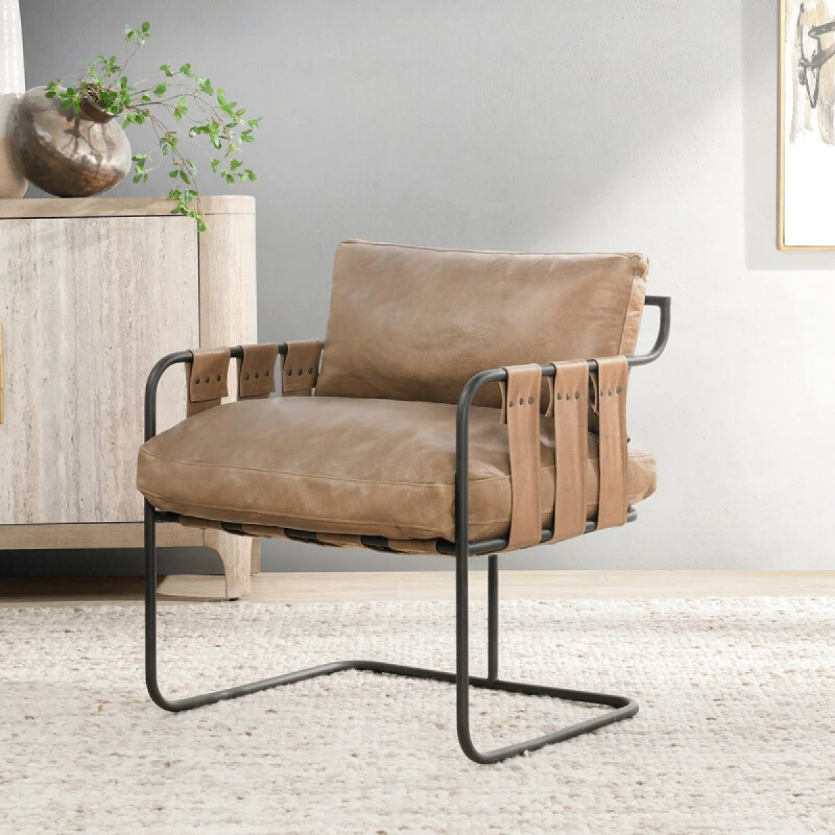 Toluca Leather Stationary Accent Chair Chairs Chairs 8