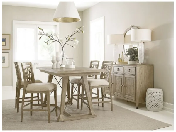 Vista Clayton Counter Height Trestle Table Complete Dining Tables American Drew