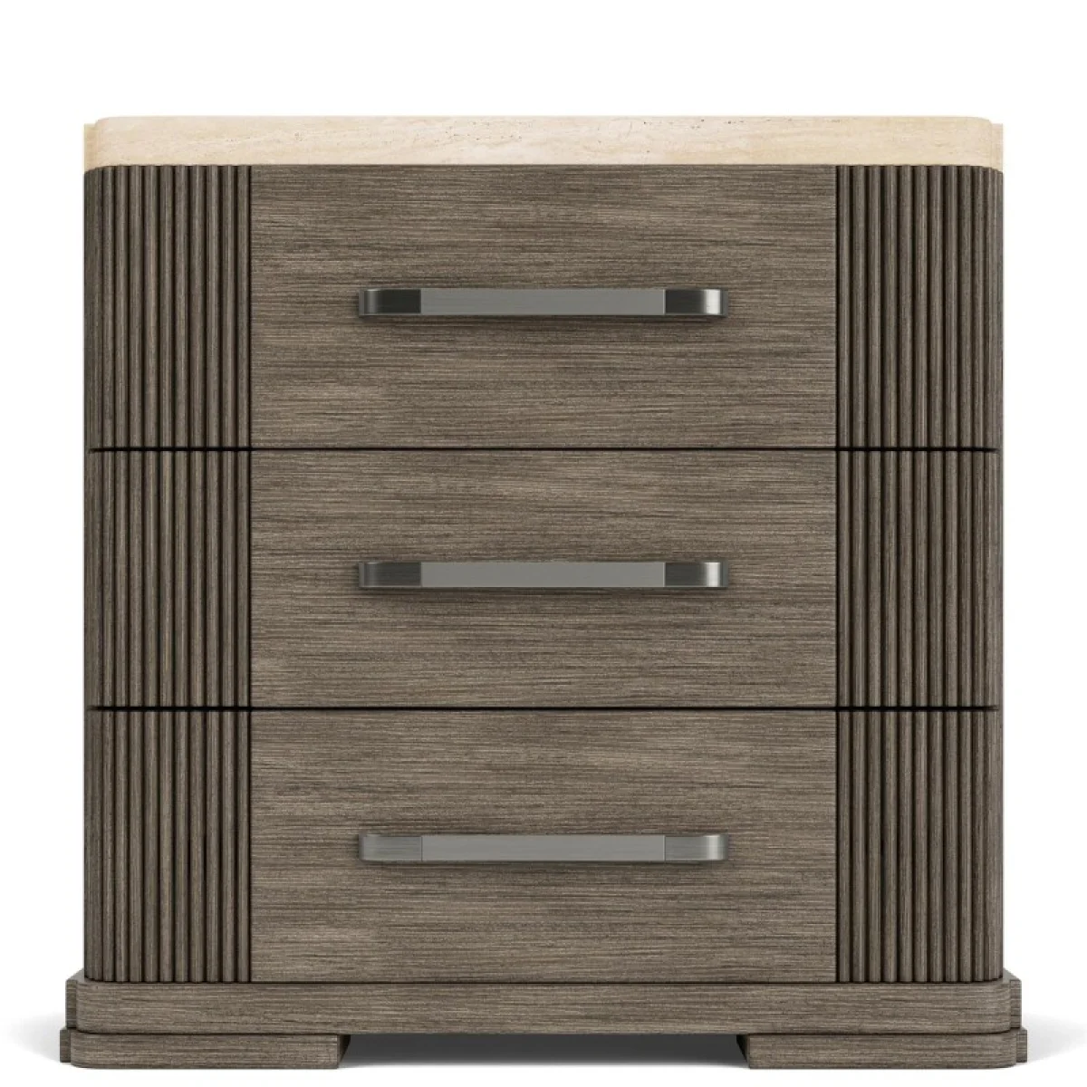 3 Drawer Ns Stone Top Nightstands Brown 14