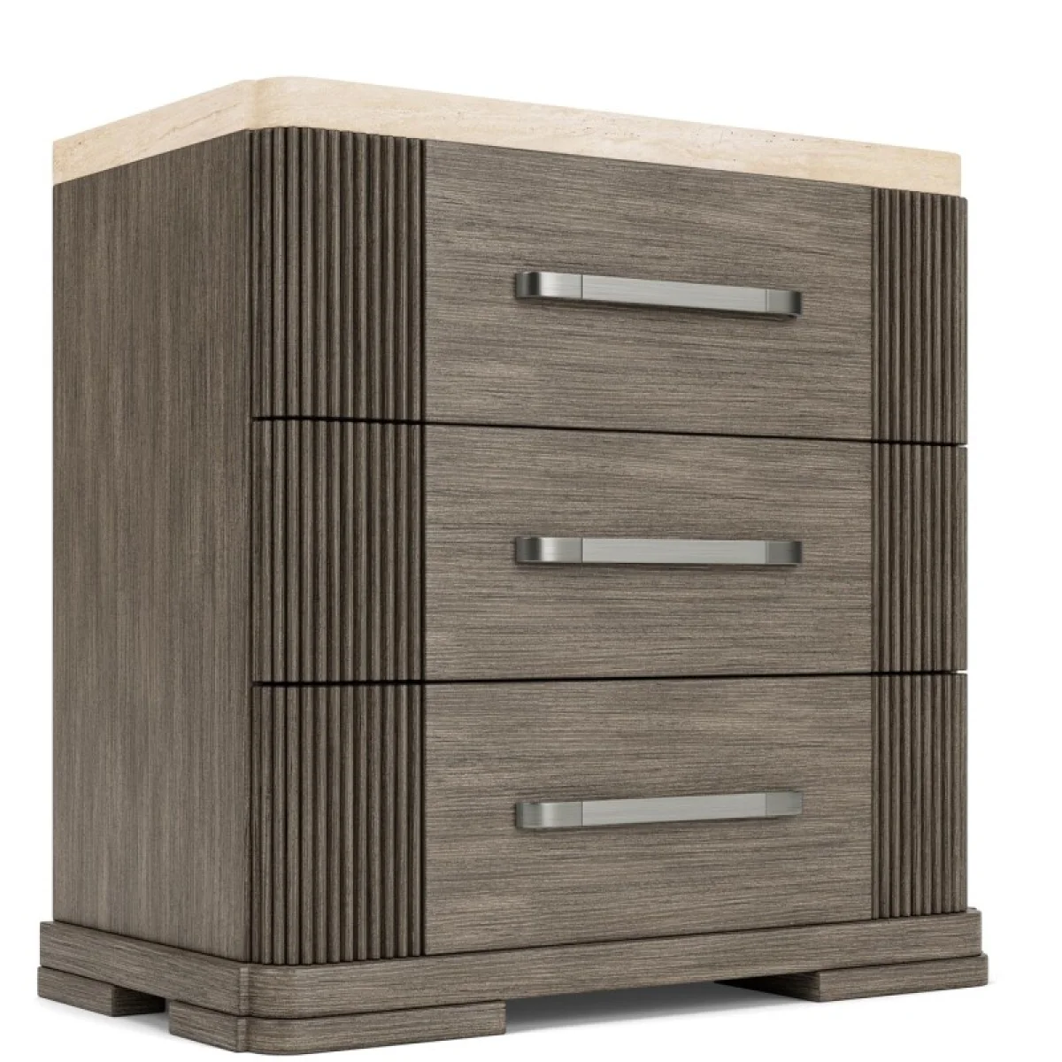 3 Drawer Ns Stone Top Nightstands Brown 15