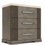 3 Drawer Ns Stone Top Nightstands Brown 33