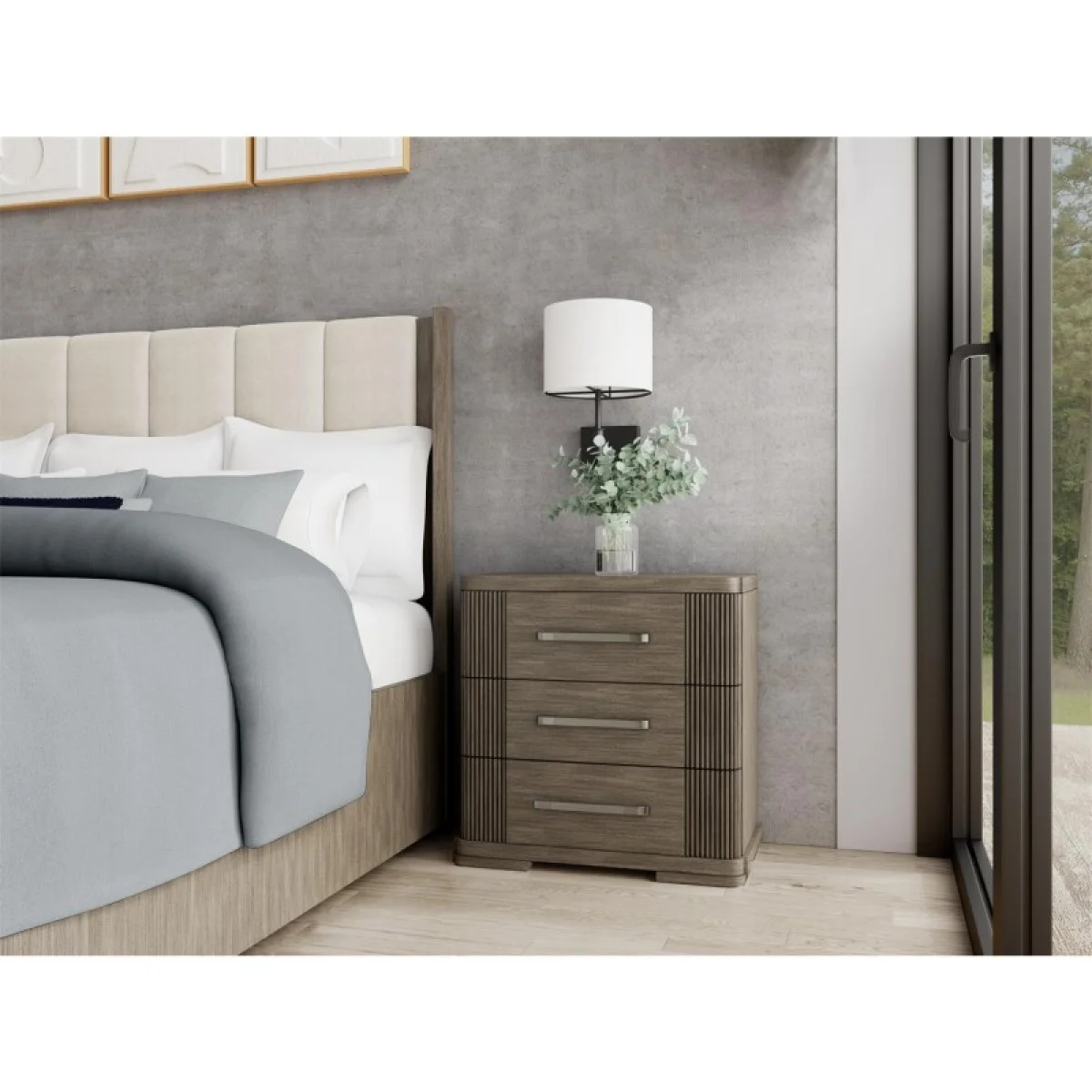 3 Drawer Nightstand Nightstands Brown 9