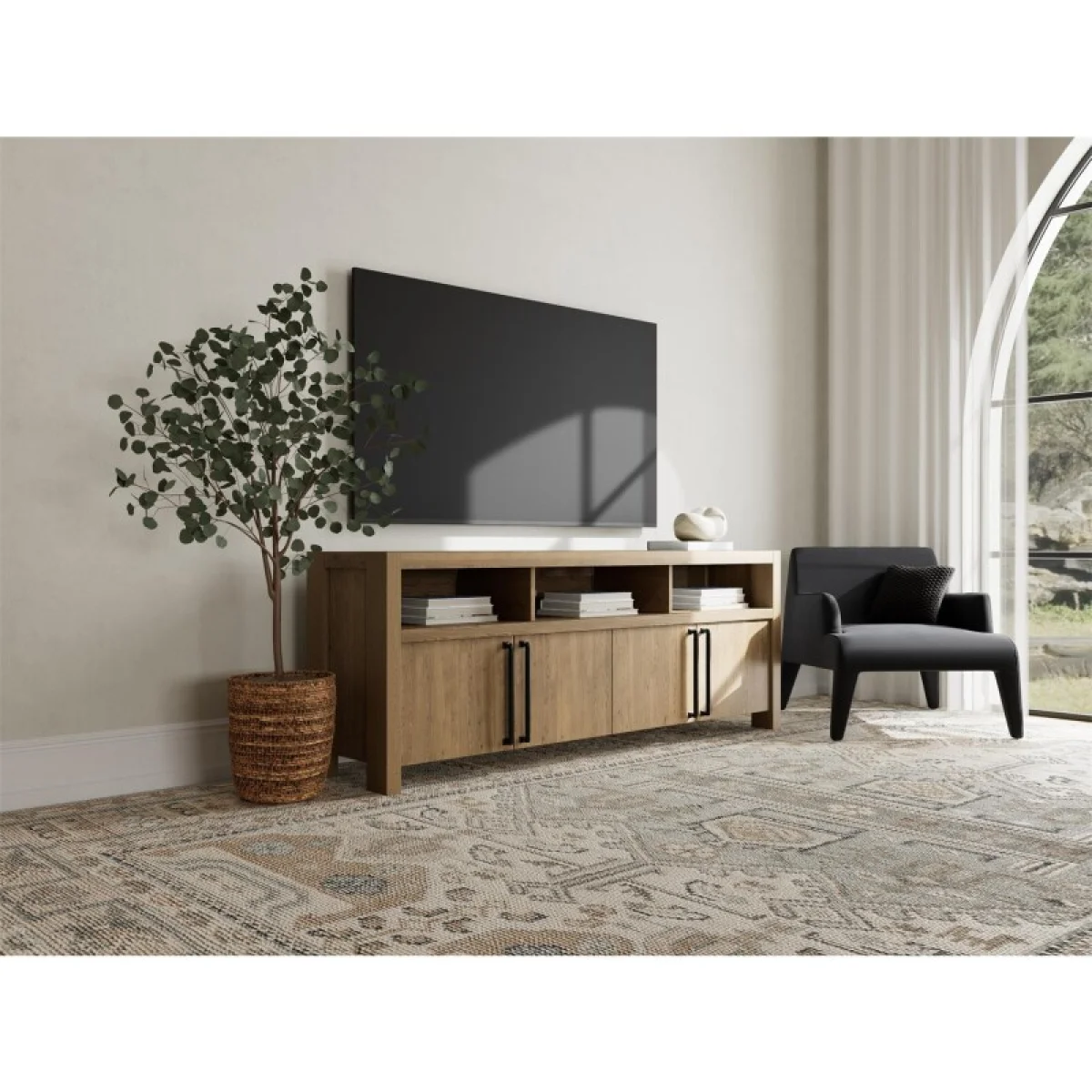 Media Console Entertainment Stands Brown 4