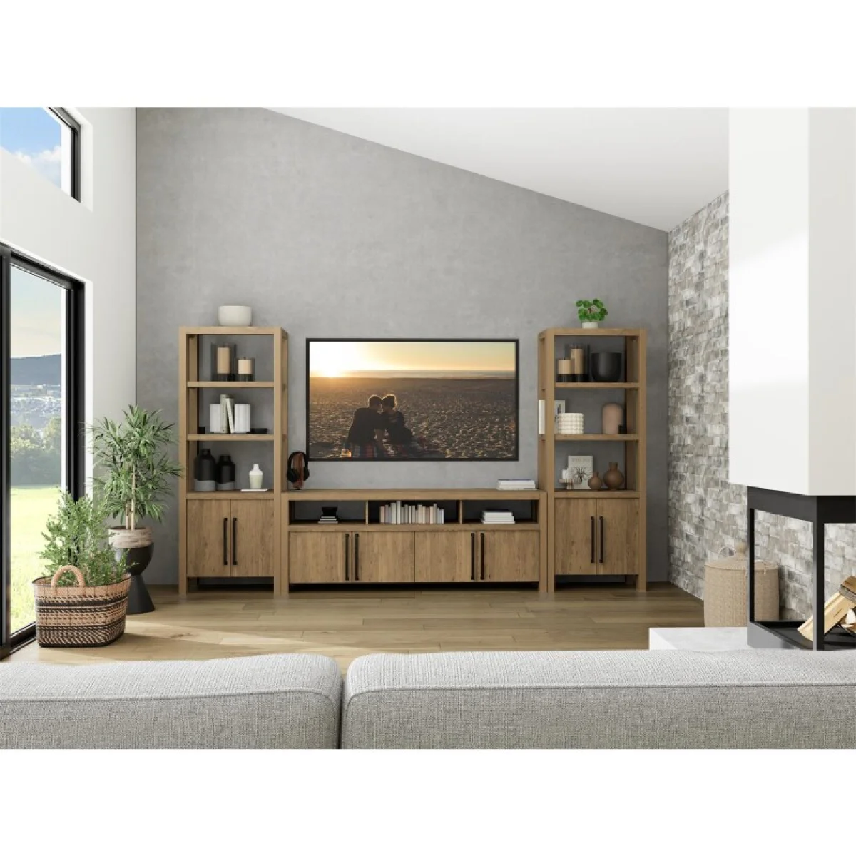 Media Console Entertainment Stands Brown 10