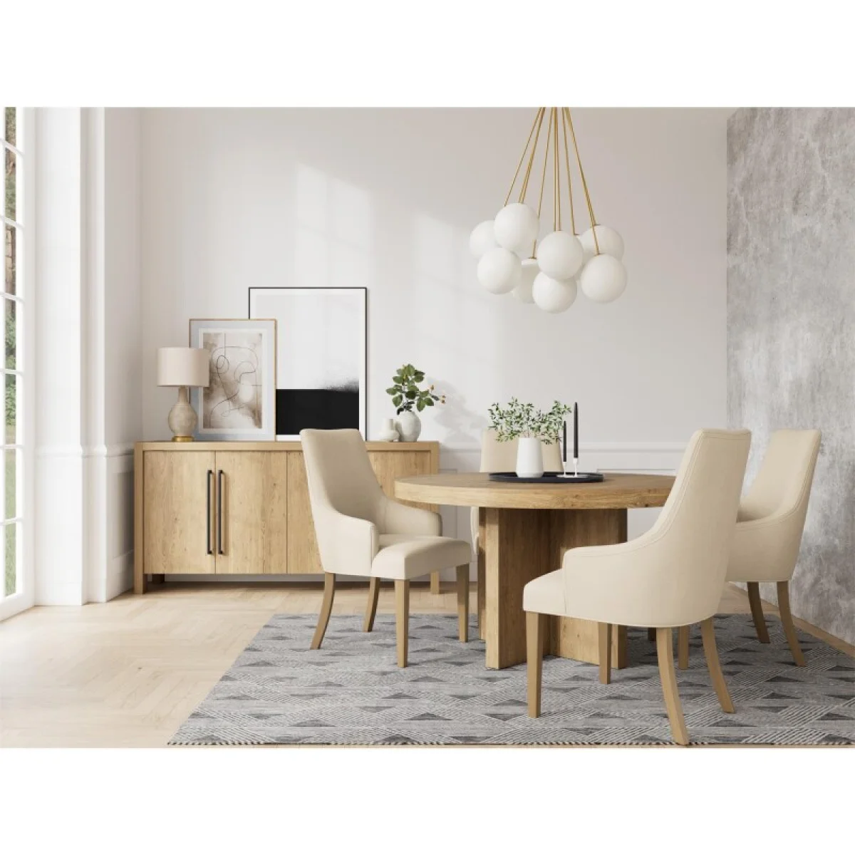 54″ Round Table Dining Tables Brown 10