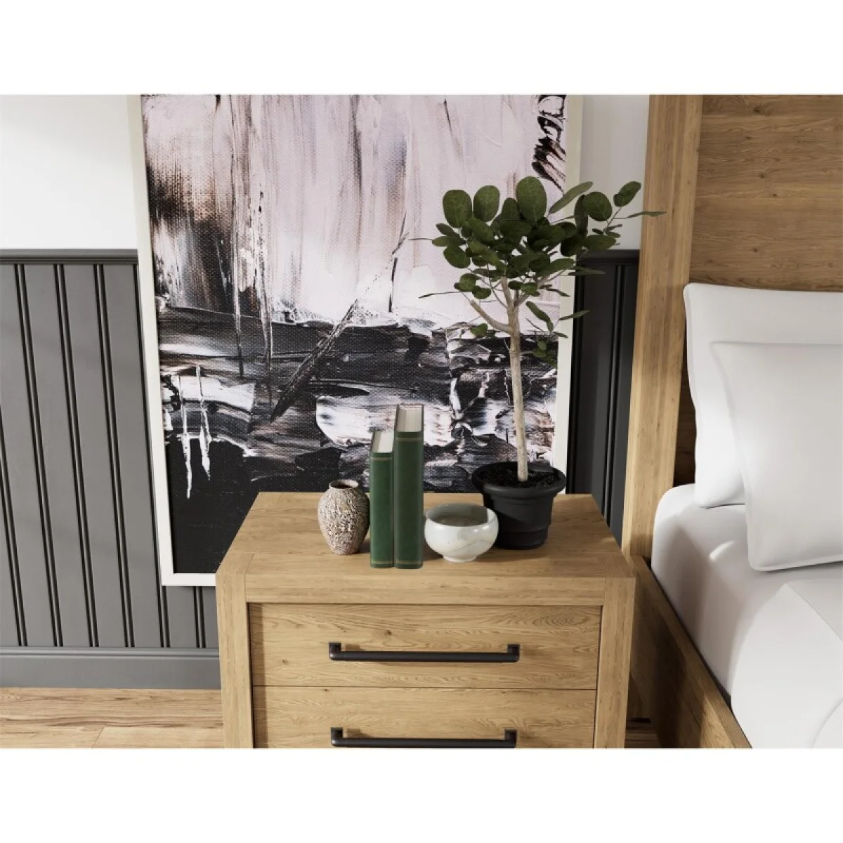 3-drawer Nightstand Nightstands Brown 4