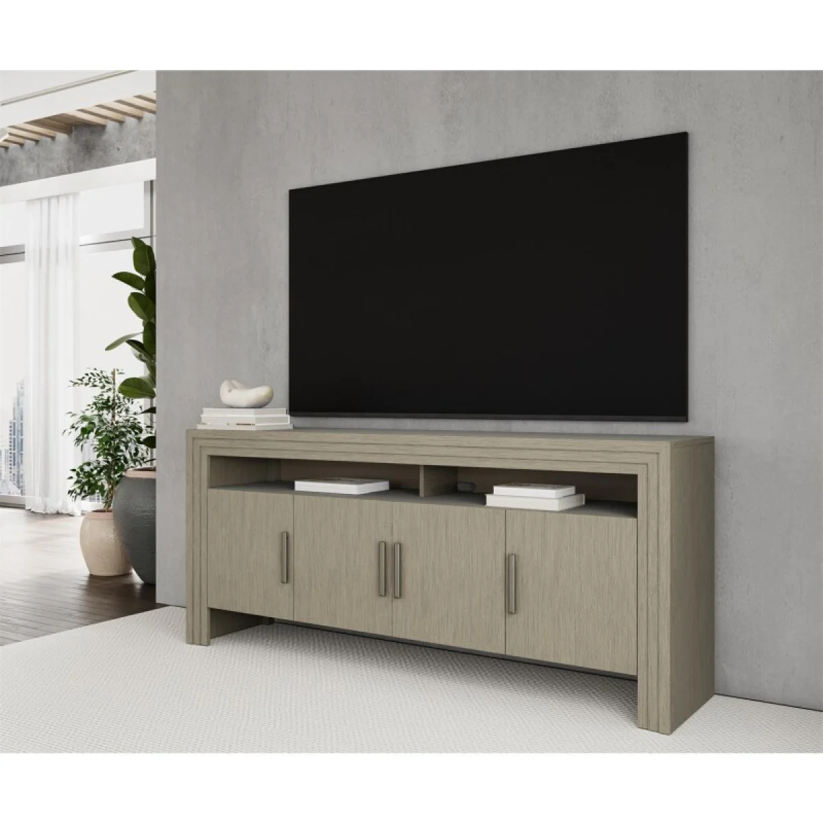 Media Console Entertainment Stands Cream 6