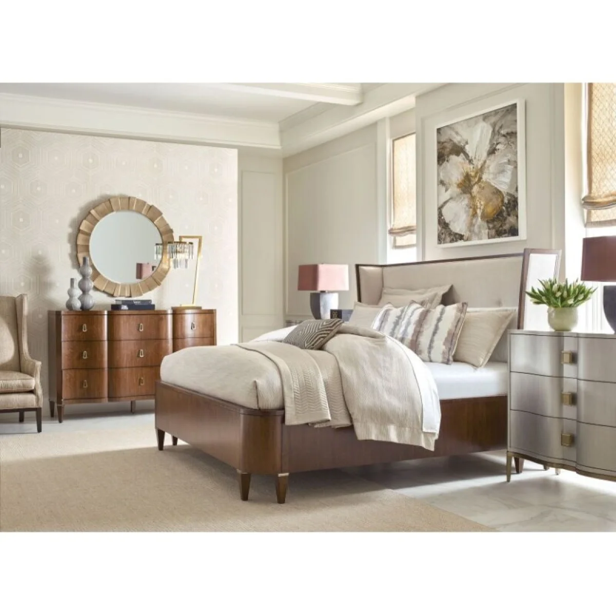 Vantage Morris Upholstered Queen Bed Complete Beds American Drew 4