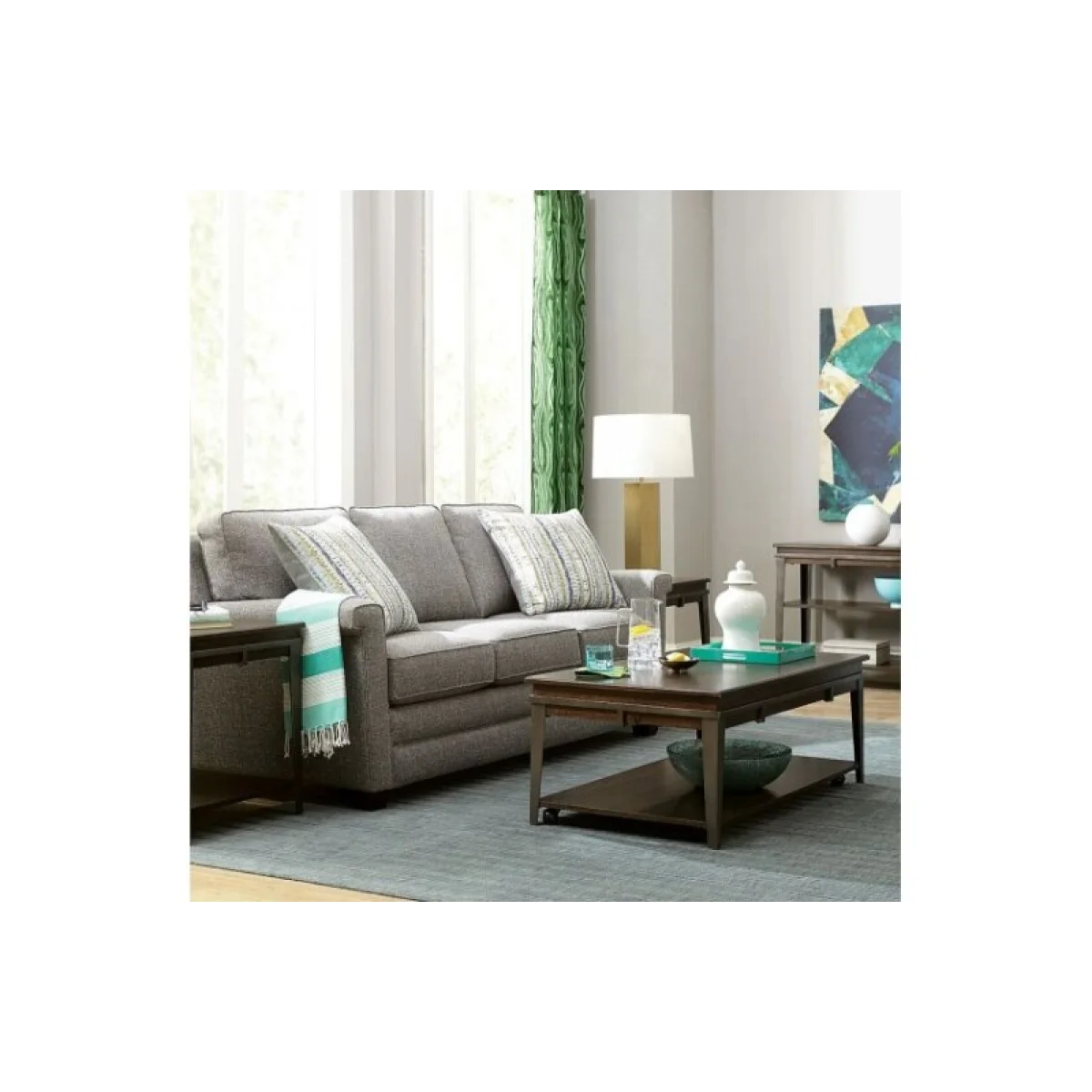 Composite Rectangular Lift Top Coffee Table Cocktail & Coffee Tables Brown 7