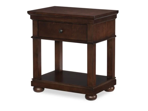 Open Night Stand Cherry Finish Youth Nightstands Brown
