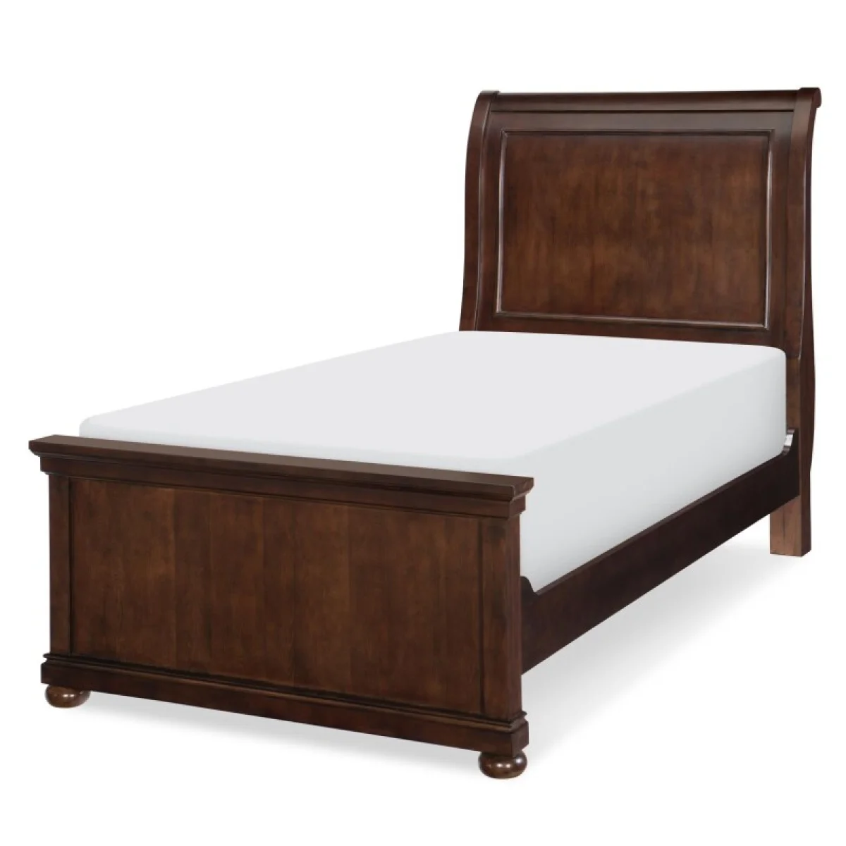 Complete Sleigh Bed T 33 Cherry Finish Youth Beds Brown 4