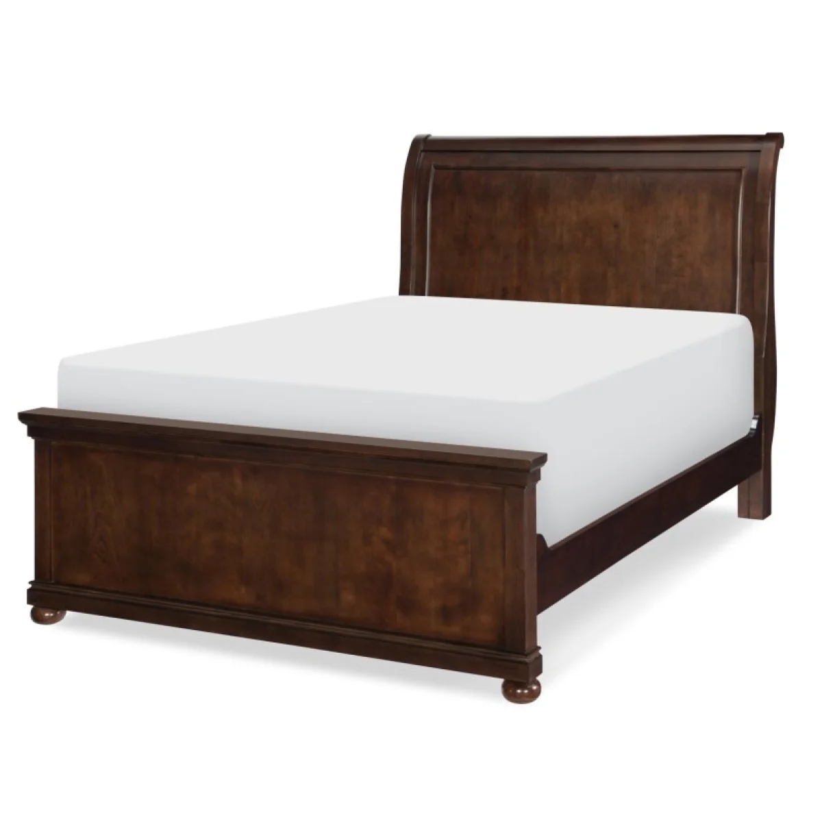 Complete Sleigh Bed F 46 Cherry Finish Youth Beds Brown 4