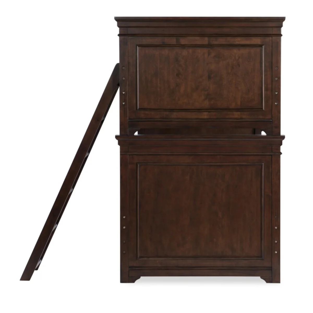 Complete Twin Over Twin Bunk 33 33 Cherry Finish Youth Beds Brown 6