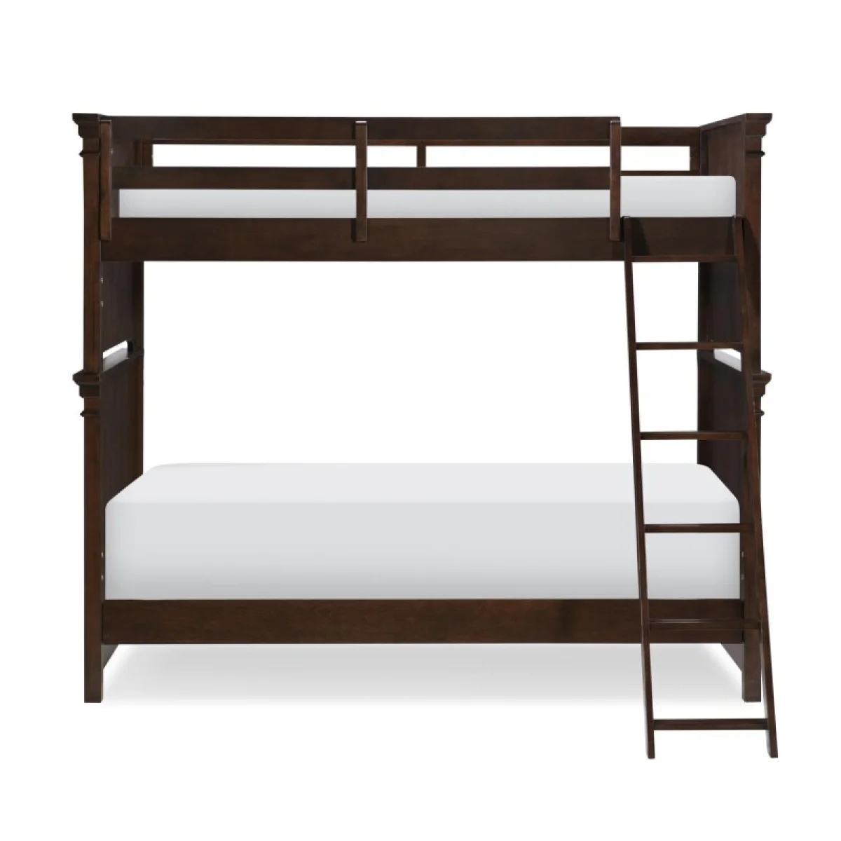 Complete Twin Over Twin Bunk 33 33 Cherry Finish Youth Beds Brown 8