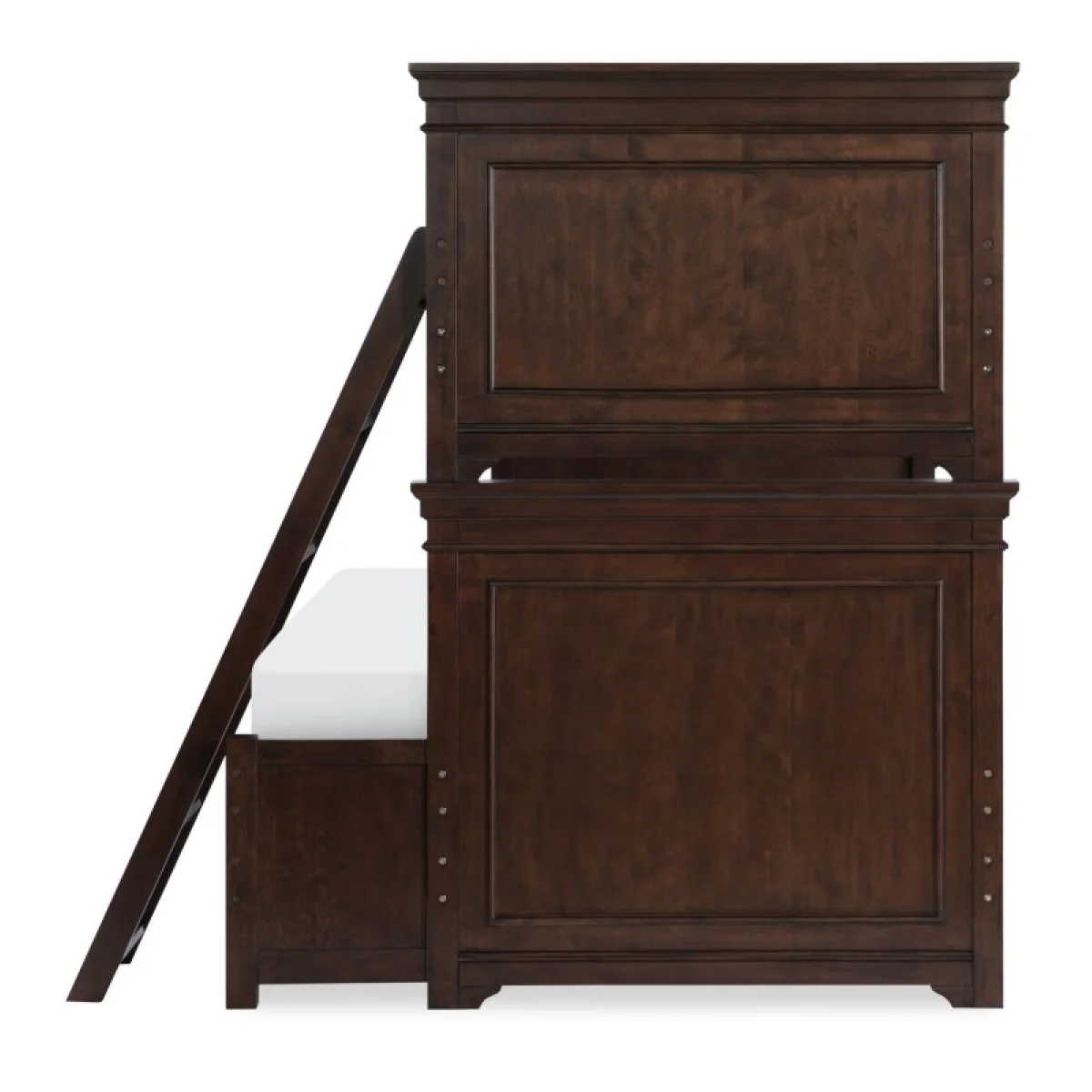 Twin Over Full Bunk 33 46 Cherry Finish Youth Beds Brown 6