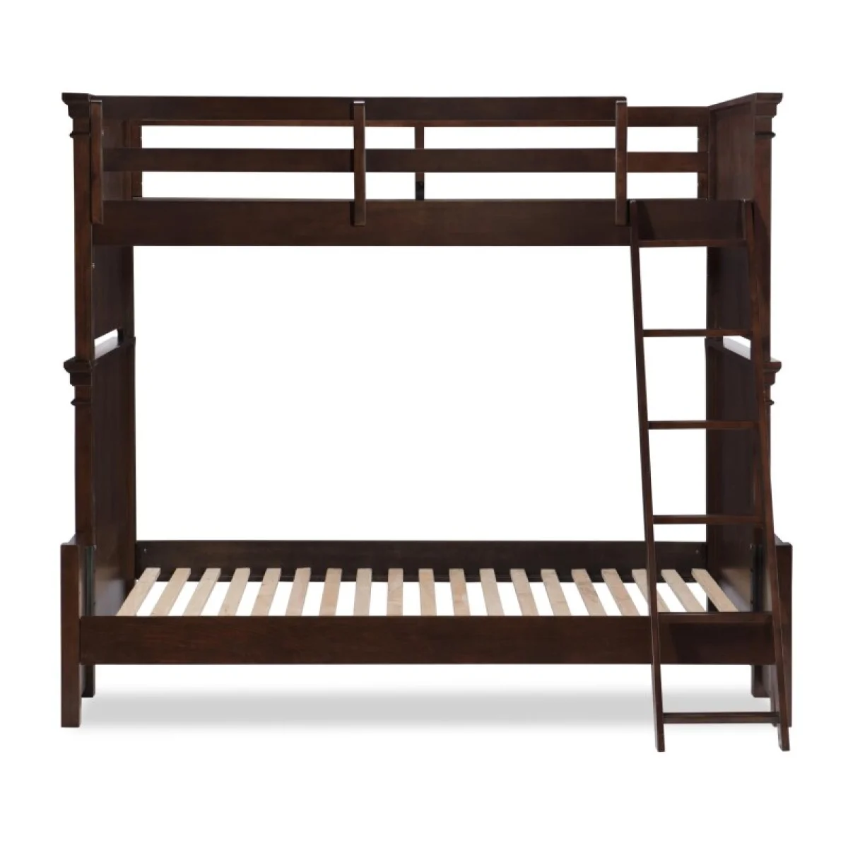 Twin Over Full Bunk 33 46 Cherry Finish Youth Beds Brown 9