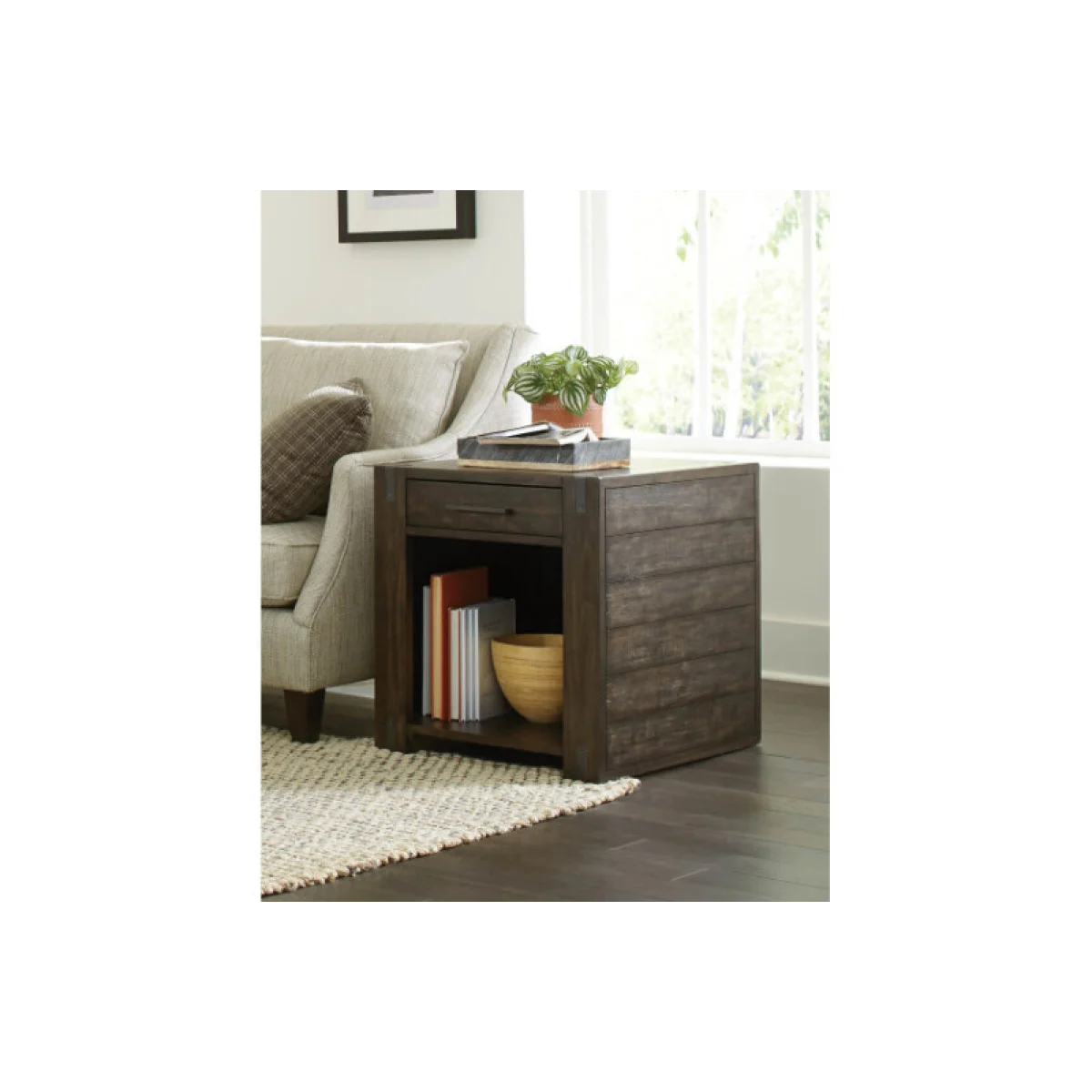 Portman Rectangular Drawer End Table End tables Brown 6