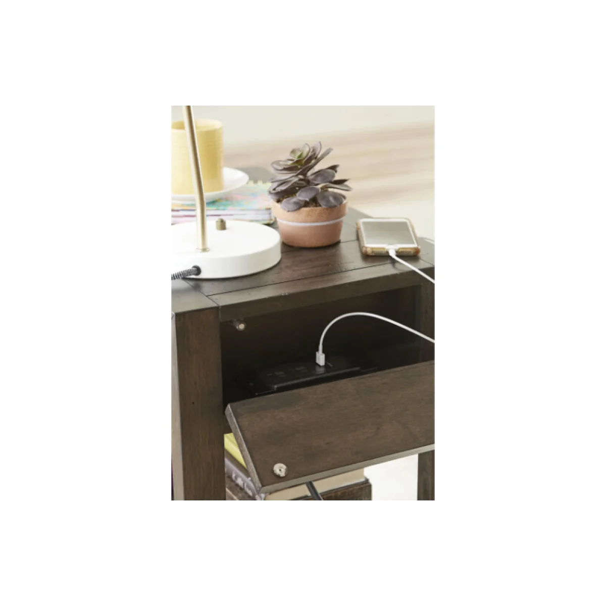 Portman Charging Chairside Table Chairside Tables black 7